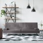 vidaXL Sofá cama con portavasos cuero sintético gris vidaXL Sofá cama con portavasos cuero sintético gris