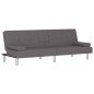 vidaXL Sofá cama con portavasos cuero sintético gris vidaXL Sofá cama con portavasos cuero sintético gris
