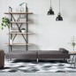 vidaXL Sofá cama con portavasos cuero sintético gris vidaXL Sofá cama con portavasos cuero sintético gris