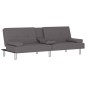 vidaXL Sofá cama con portavasos cuero sintético gris vidaXL Sofá cama con portavasos cuero sintético gris