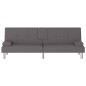 vidaXL Sofá cama con portavasos cuero sintético gris vidaXL Sofá cama con portavasos cuero sintético gris