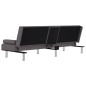 vidaXL Sofá cama con portavasos cuero sintético gris vidaXL Sofá cama con portavasos cuero sintético gris
