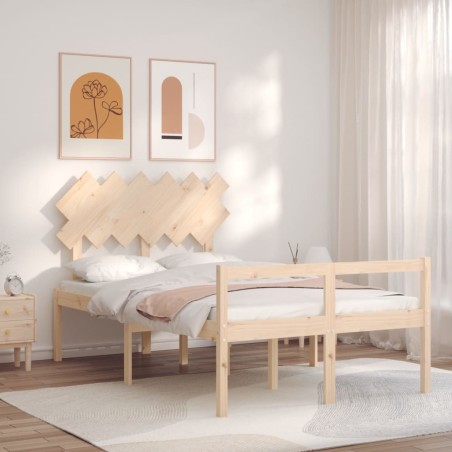 vidaXL Cama para personas mayores con cabecero madera maciza