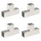vidaXL Conectores de postes en T 4 uds metal galvanizado 81x81 mm vidaXL Conectores de postes en T 4 uds metal galvanizado 81x81 mm
