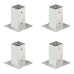 vidaXL Anclajes para postes 4 unidades metal galvanizados 71 mm