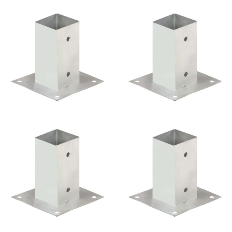 vidaXL Anclajes para postes 4 unidades metal galvanizados 71 mm vidaXL Anclajes para postes 4 unidades metal galvanizados 71 mm