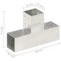 vidaXL Conectores de postes en T 4 uds metal galvanizado 81x81 mm vidaXL Conectores de postes en T 4 uds metal galvanizado 81x81 mm