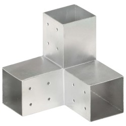 vidaXL Conectores de postes en Y 4 uds metal galvanizado 81x81 mm