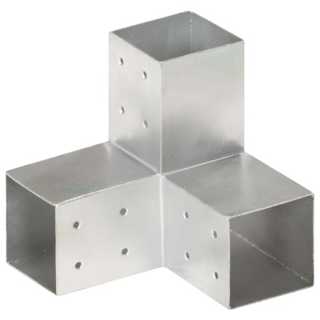vidaXL Conectores de postes en Y 4 uds metal galvanizado 81x81 mm
