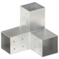 vidaXL Conectores de postes en Y 4 uds metal galvanizado 81x81 mm