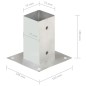 vidaXL Anclajes para postes 4 unidades metal galvanizados 71 mm vidaXL Anclajes para postes 4 unidades metal galvanizados 71 mm