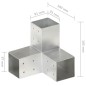 vidaXL Conectores de postes en Y 4 uds metal galvanizado 81x81 mm