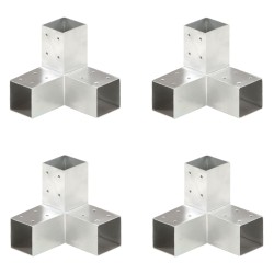 vidaXL Conectores de postes en Y 4 uds metal galvanizado 71x71 mm