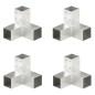 vidaXL Conectores de postes en Y 4 uds metal galvanizado 71x71 mm vidaXL Conectores de postes en Y 4 uds metal galvanizado 71x71 mm
