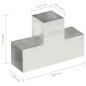 vidaXL Conector de postes en forma de T metal galvanizado 101x101 mm vidaXL Conector de postes en forma de T metal galvanizado 101x101 mm