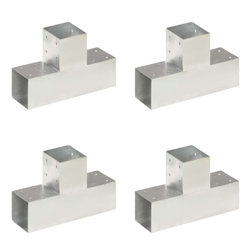 vidaXL Conectores de postes en T 4 uds metal galvanizado 91x91 mm vidaXL Conectores de postes en T 4 uds metal galvanizado 91x91 mm