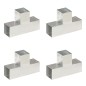 vidaXL Conectores de postes en T 4 uds metal galvanizado 91x91 mm vidaXL Conectores de postes en T 4 uds metal galvanizado 91x91 mm