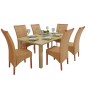vidaXL Sillas de comedor 6 unidades ratán marrón natural vidaXL Sillas de comedor 6 unidades ratán marrón natural