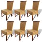 vidaXL Sillas de comedor 6 unidades ratán marrón natural vidaXL Sillas de comedor 6 unidades ratán marrón natural