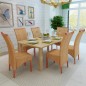 vidaXL Sillas de comedor 6 unidades ratán marrón natural vidaXL Sillas de comedor 6 unidades ratán marrón natural