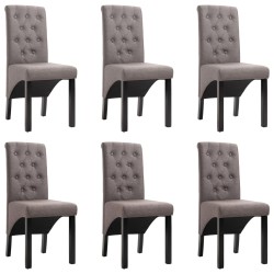 vidaXL Sillas de comedor 6 unidades de tela gris taupe
