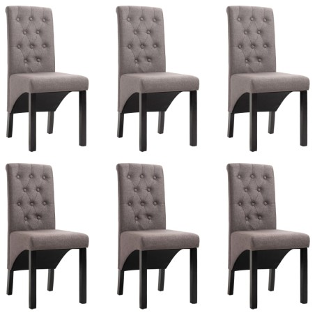 vidaXL Sillas de comedor 6 unidades de tela gris taupe