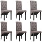 vidaXL Sillas de comedor 6 unidades de tela gris taupe