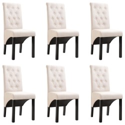 vidaXL Sillas de comedor 6 unidades tela color crema