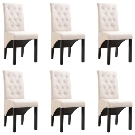 vidaXL Sillas de comedor 6 unidades tela color crema