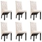 vidaXL Sillas de comedor 6 unidades tela color crema vidaXL Sillas de comedor 6 unidades tela color crema