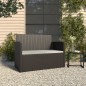 vidaXL Banco de jardín con cojines ratán sintético negro 105 cm vidaXL Banco de jardín con cojines ratán sintético negro 105 cm