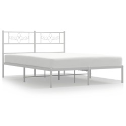 vidaXL Estructura de cama de metal con cabecero blanca 135x190 cm