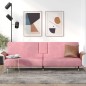 vidaXL Sofá cama con portavasos terciopelo rosa vidaXL Sofá cama con portavasos terciopelo rosa