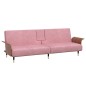vidaXL Sofá cama con portavasos terciopelo rosa vidaXL Sofá cama con portavasos terciopelo rosa