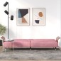 vidaXL Sofá cama con portavasos terciopelo rosa vidaXL Sofá cama con portavasos terciopelo rosa