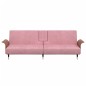 vidaXL Sofá cama con portavasos terciopelo rosa vidaXL Sofá cama con portavasos terciopelo rosa