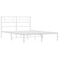 vidaXL Estructura de cama de metal con cabecero blanca 135x190 cm vidaXL Estructura de cama de metal con cabecero blanca 135x190 cm