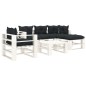 vidaXL Muebles de palés de jardín 6 pzas madera cojines gris antracita vidaXL Muebles de palés de jardín 6 pzas madera cojines gris antracita
