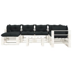 vidaXL Muebles de palés de jardín 8 pzas madera cojines antracita