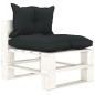vidaXL Muebles de palés de jardín 8 pzas madera cojines antracita