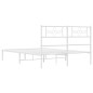vidaXL Estructura de cama de metal con cabecero blanca 135x190 cm vidaXL Estructura de cama de metal con cabecero blanca 135x190 cm