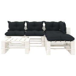vidaXL Muebles de palets de jardín 6 pzas madera cojines antracita