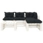 vidaXL Muebles de palets de jardín 6 pzas madera cojines antracita vidaXL Muebles de palets de jardín 6 pzas madera cojines antracita