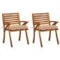 vidaXL Sillas de comedor jardín con cojines 2 uds madera maciza acacia vidaXL Sillas de comedor jardín con cojines 2 uds madera maciza acacia