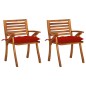 vidaXL Sillas de comedor jardín con cojines 2 uds madera maciza acacia vidaXL Sillas de comedor jardín con cojines 2 uds madera maciza acacia