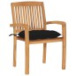 vidaXL Sillas de jardín 2 uds con cojines madera maciza de teca negro vidaXL Sillas de jardín 2 uds con cojines madera maciza de teca negro