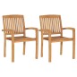 vidaXL Sillas de jardín 2 uds con cojines madera maciza de teca negro vidaXL Sillas de jardín 2 uds con cojines madera maciza de teca negro