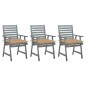 vidaXL Sillas comedor de jardín 3 uds madera maciza acacia y cojines vidaXL Sillas comedor de jardín 3 uds madera maciza acacia y cojines