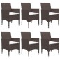 vidaXL Juego de comedor de jardín de 7 piezas marrón vidaXL Juego de comedor de jardín de 7 piezas marrón
