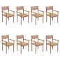 vidaXL Sillas apilables de jardín 8 uds madera de teca con cojines vidaXL Sillas apilables de jardín 8 uds madera de teca con cojines